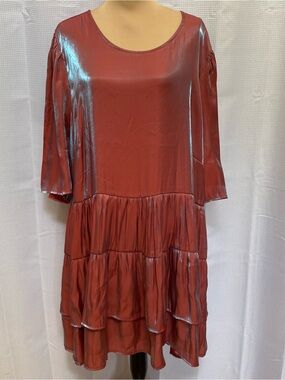Ladies BOO HOO Tiered Baby Doll Shimmer Dress Size 22